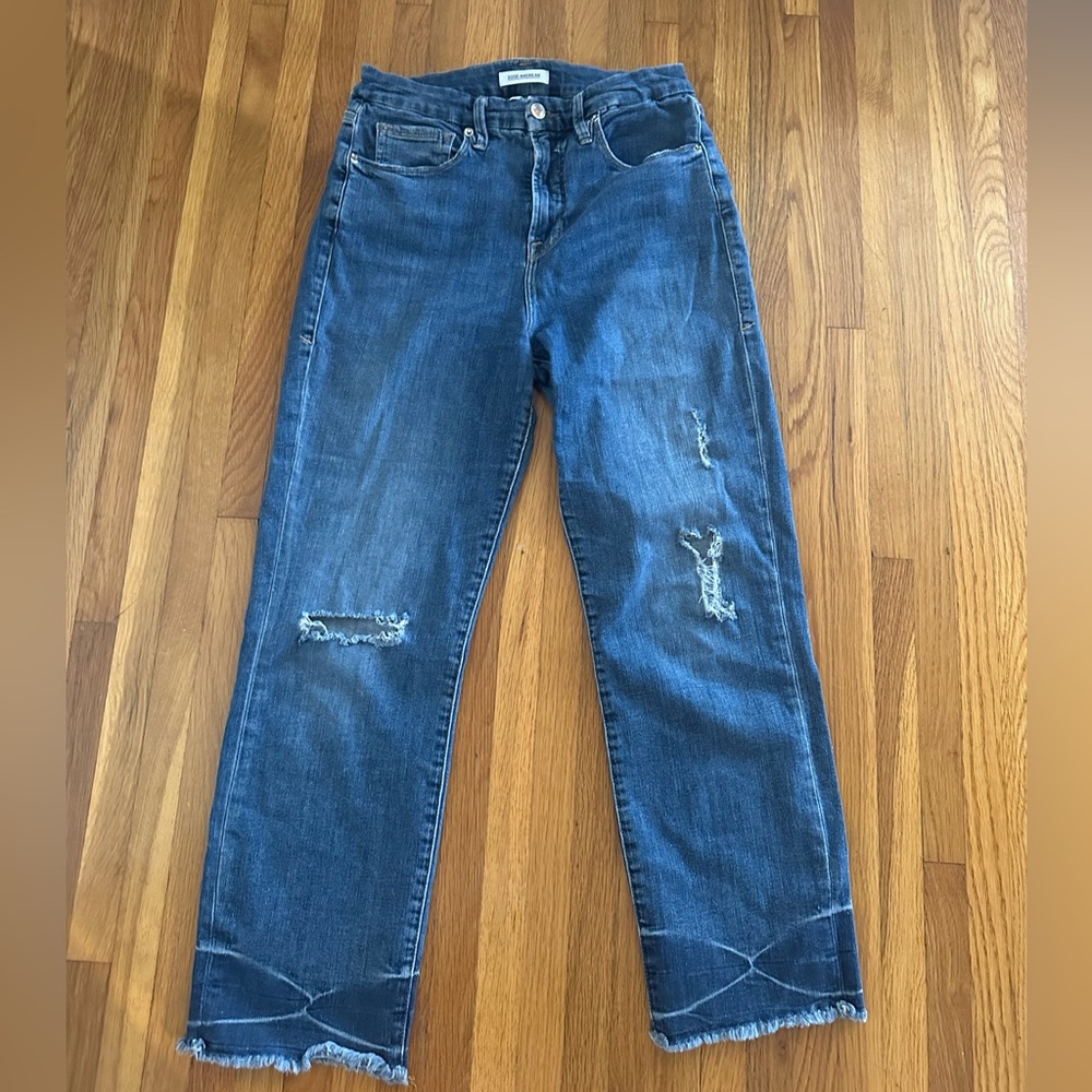 Good American Straight Leg Ankle Jeans